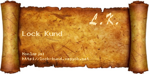 Lock Kund névjegykártya